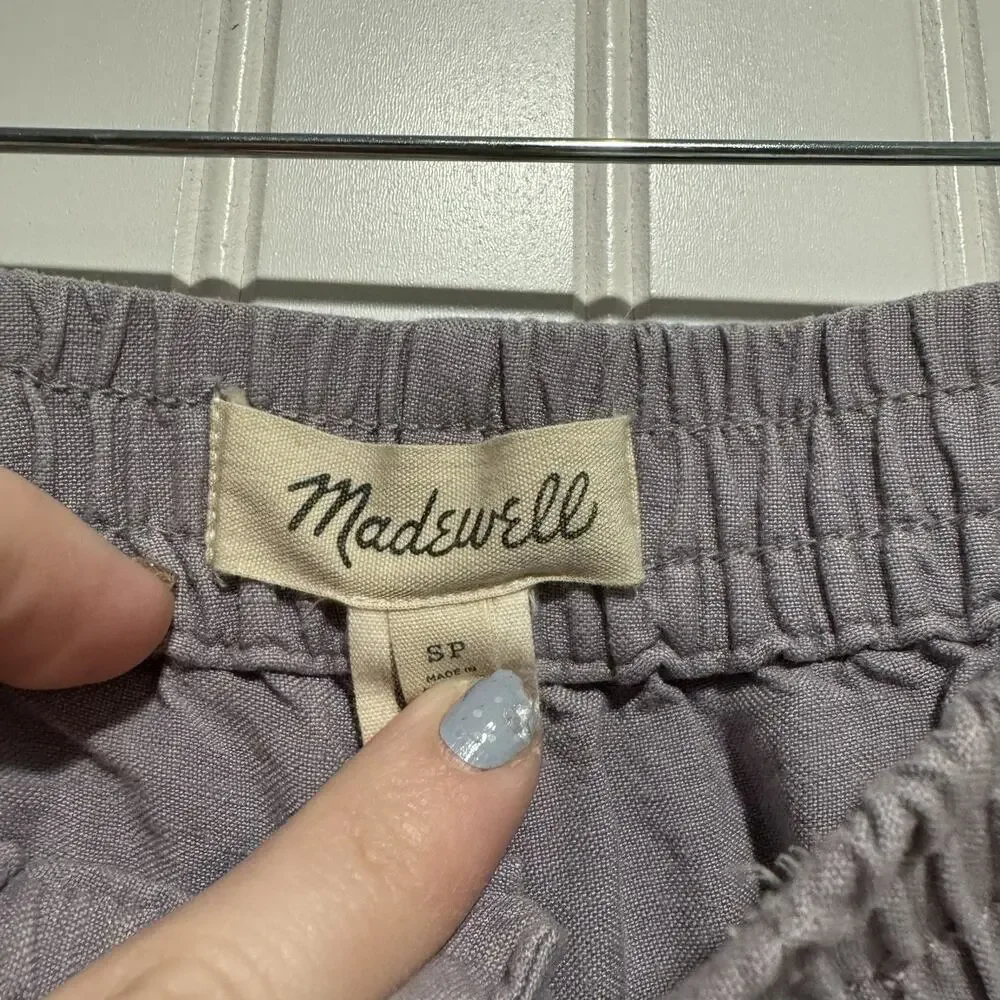 Madewell Linen Blend Pull On Pants Lavender Purple Size Small Petite Classic - Picture 4 of 6
